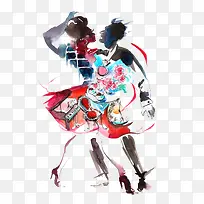 手绘舞姿