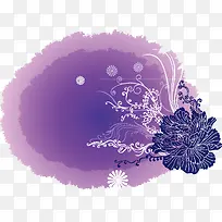 墨迹 炫蓝 花 蝴蝶 紫