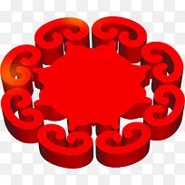 红色古典中国风花纹