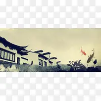 中国风古典建筑背景banner