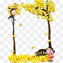 儿童卡通金色树枝相框