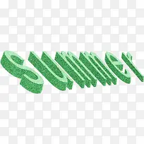 夏日海报绿色设计字体