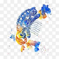 蓝色复古头饰