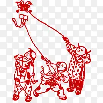中国风古代玩耍人物