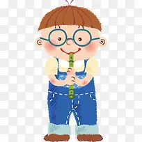 吹笛子的男孩