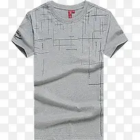 灰色个性线条T恤