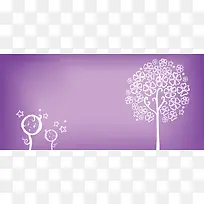 紫色浪漫树背景