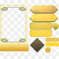 金色花纹艺术标签