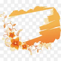 潮流花朵水墨