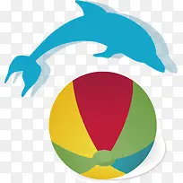 海豚与球素材图