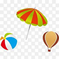 矢量伞和皮球