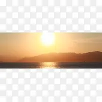 山水旅游夕阳唯美背景banner
