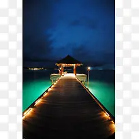 星空物语马尔代夫海滩夜景