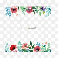 水彩花卉边框背景