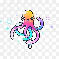 彩色可爱的章鱼