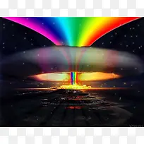 七彩色渐变的星空光效