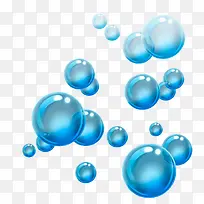 蓝色漂浮水气泡