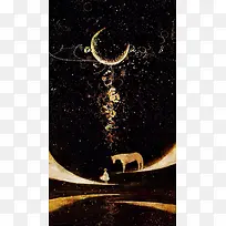 黑色星空黄色月亮