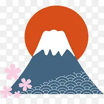 卡通富士山元素