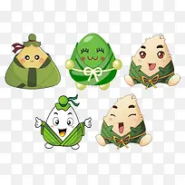 可爱粽子表情卡通手绘图