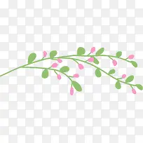 粉色小花绿叶清新植物