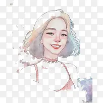 水彩女孩
