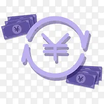 创意手绘扁平钱金币