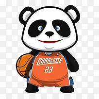 玩篮球的熊猫