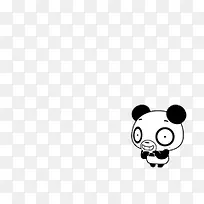 黑白色卡通可爱熊猫