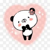 卡通小熊猫求爱