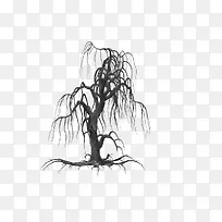 枯萎的柳树