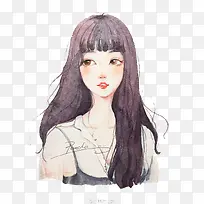 水彩女孩