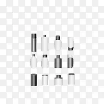 矢量白色化妆品瓶子样品