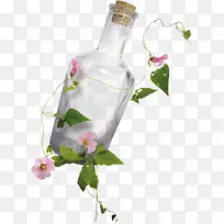 漂流瓶和鲜花