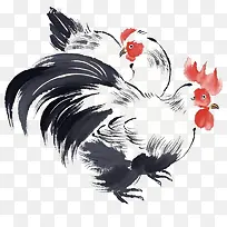 水彩手绘鸡素材