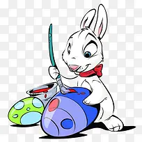 画彩蛋的小白兔