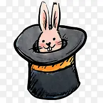 卡通手绘小兔