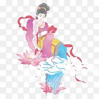 卡通仙女莲花