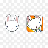 白色兔子头