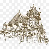 手绘建筑