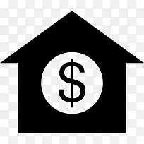美元的符号在房子图标