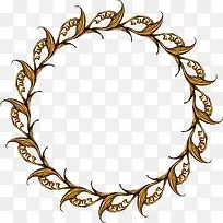 金色圆环欧式花纹花叶