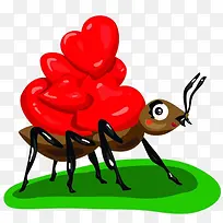 卡通蚂蚁背上的爱心