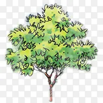 彩绘合成创意绿色的树木