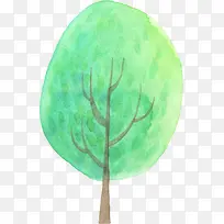手绘绿树艺术背景