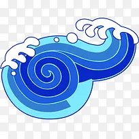 蓝色波浪设计圆形