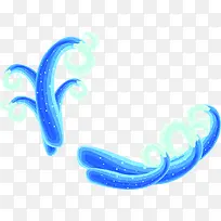 摄影手绘蓝色手绘波浪