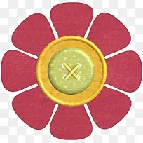 红色纽扣花