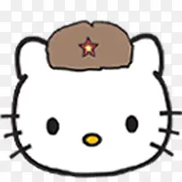 戴着灰色帽子的Hello Kitty