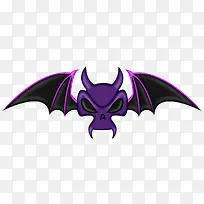 紫色万圣节魔鬼蝙蝠